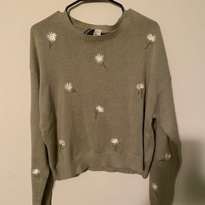 Green flower sweater
